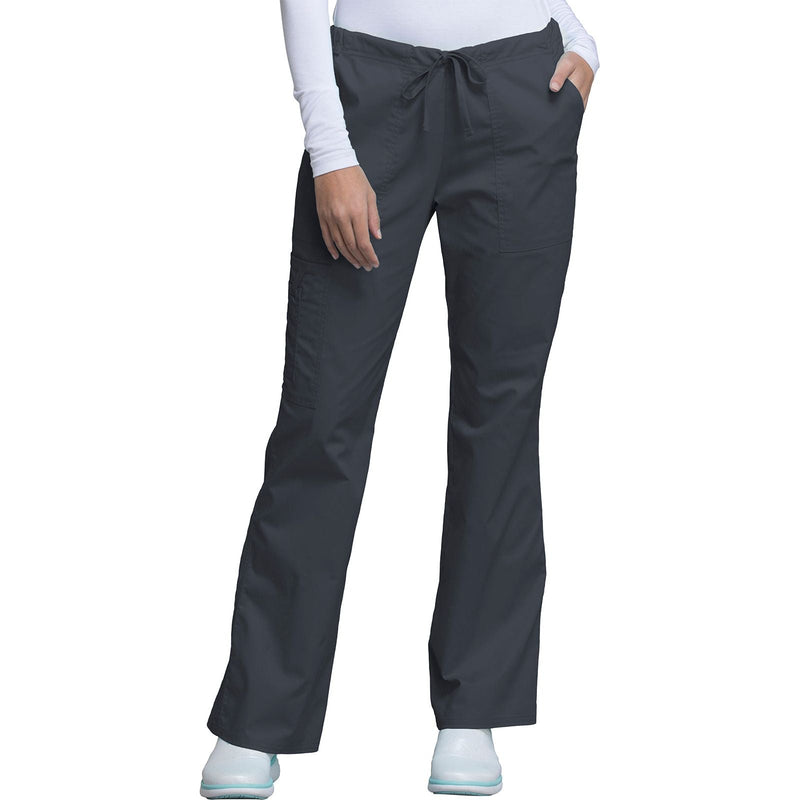 pewter - Mid Rise Drawstring Cargo Pant