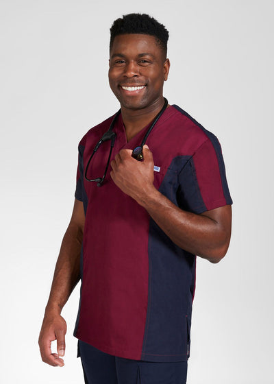 MOBB Men's Two Tone Scrub Top 409T