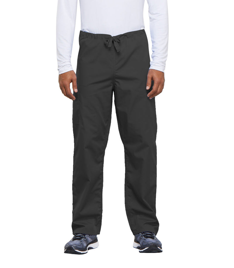Pewter - Unisex Drawstring Cargo Scrub Pants
