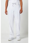 White - Unisex Drawstring Cargo Scrub Pants