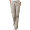 khaki - Natural Rise Flare Leg Drawstring Pant