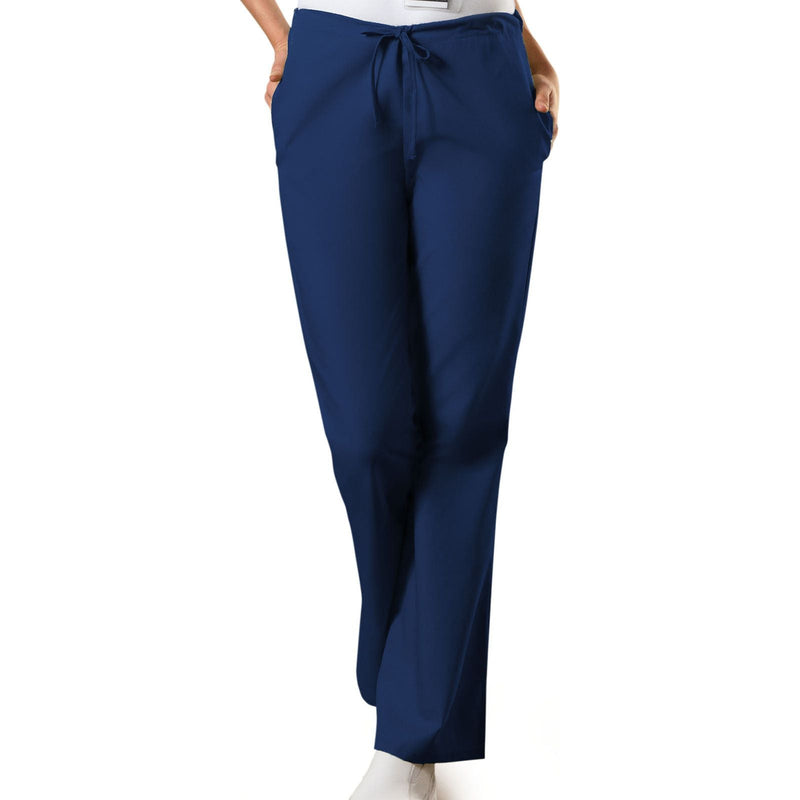 navy - Natural Rise Flare Leg Drawstring Pant