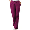 wine - Natural Rise Flare Leg Drawstring Pant