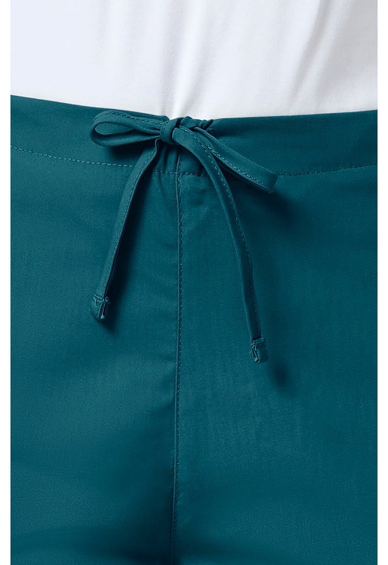 Caribbean Blue - Women's Natural Rise Flare Leg Drawstring Scrub Pants – Regular (View 2)