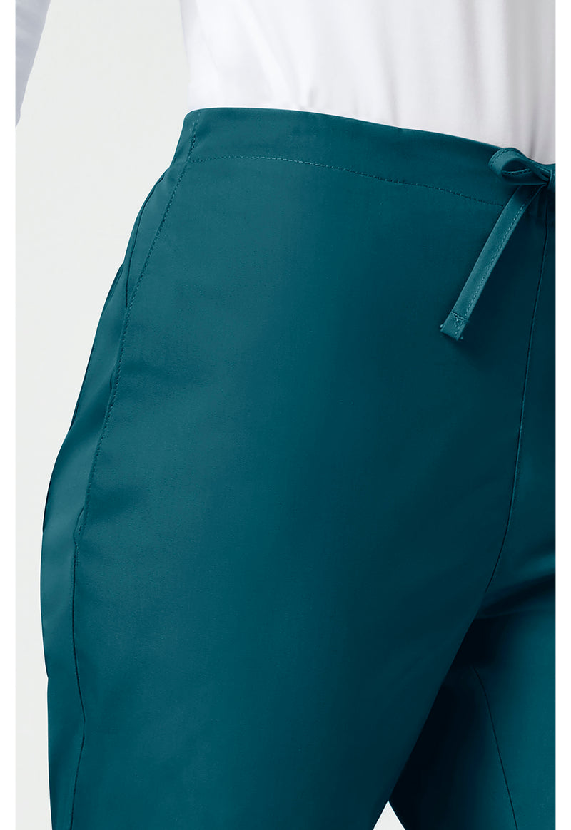 Caribbean Blue - Women's Natural Rise Flare Leg Drawstring Scrub Pants – Regular (View 3)