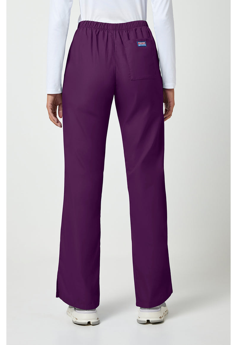 Eggplant - Cherokee WW Originals Women Scrub Pants - Back View