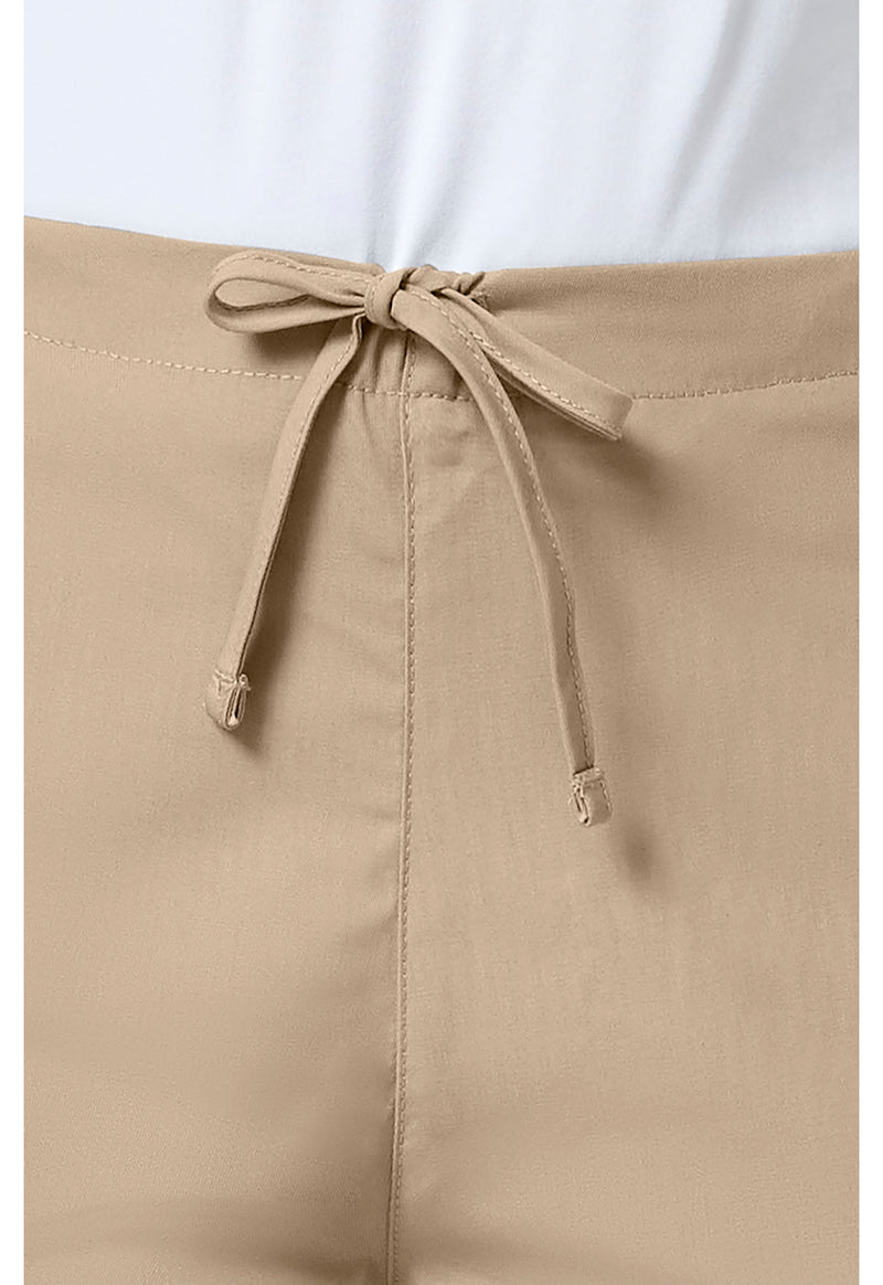 Khaki - Women's Natural Rise Flare Leg Drawstring Scrub Pants – Regular (View 2)