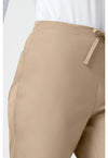 khaki - Natural Rise Flare Leg Drawstring Pant (View 3)