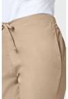 khaki - Natural Rise Flare Leg Drawstring Pant (View 4)
