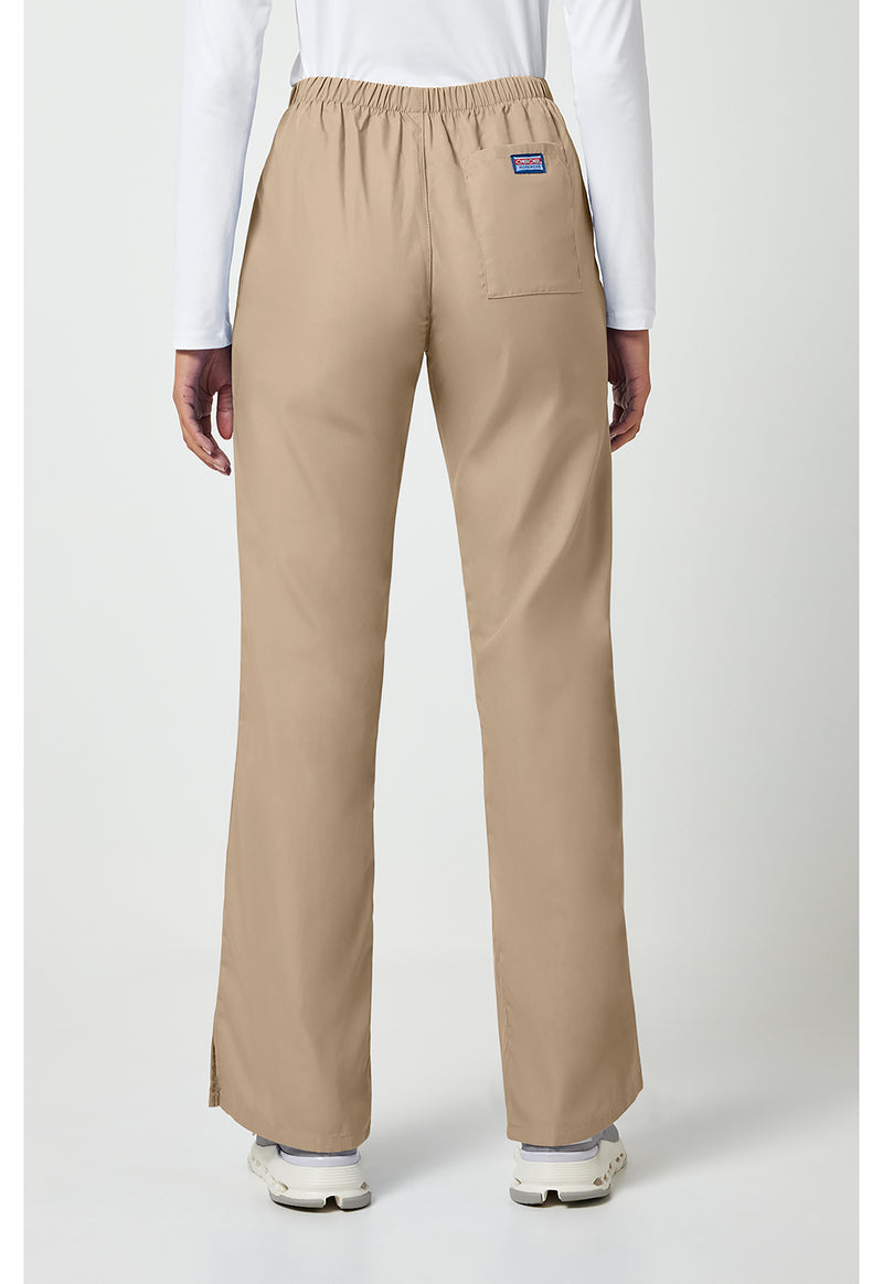 Khaki - Cherokee WW Originals Women Scrub Pants - Back View