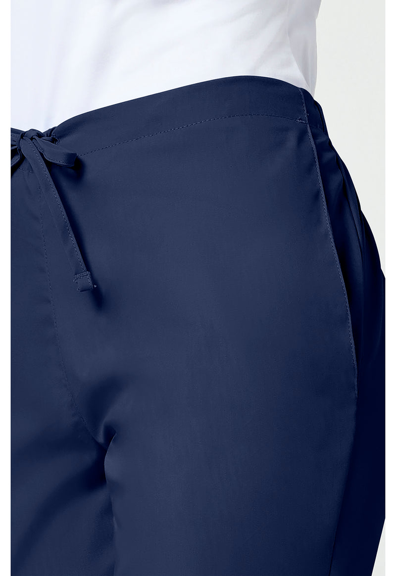navy - Natural Rise Flare Leg Drawstring Pant (View 4)