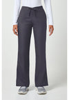 Pewter - Women's Natural Rise Flare Leg Drawstring Scrub Pants