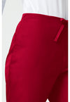 Red - Women's Natural Rise Flare Leg Drawstring Scrub Pants – Regular (View 3)