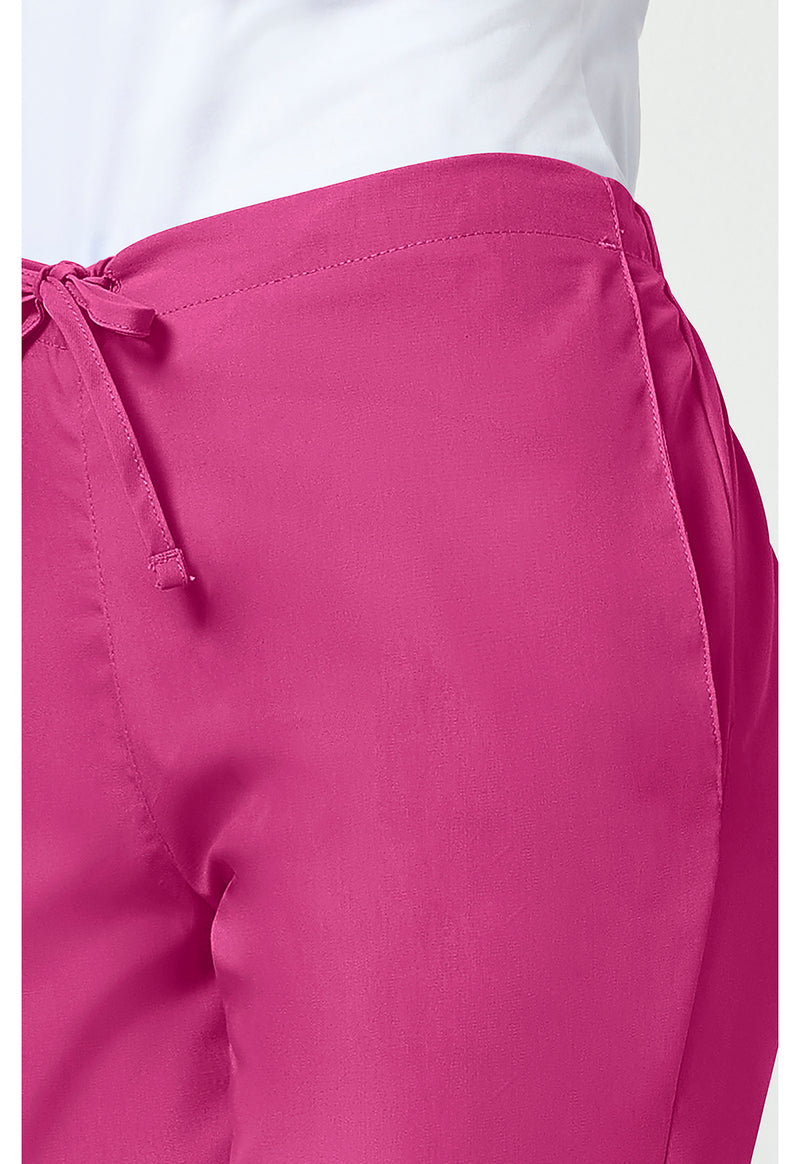 Shocking Pink - Women's Natural Rise Flare Leg Drawstring Scrub Pants – Regular (View 4)