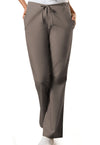 Taupe - Women's Natural Rise Flare Leg Drawstring Scrub Pants