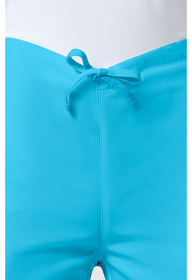 Turquoise - Women's Natural Rise Flare Leg Drawstring Scrub Pants – Regular (View 2)
