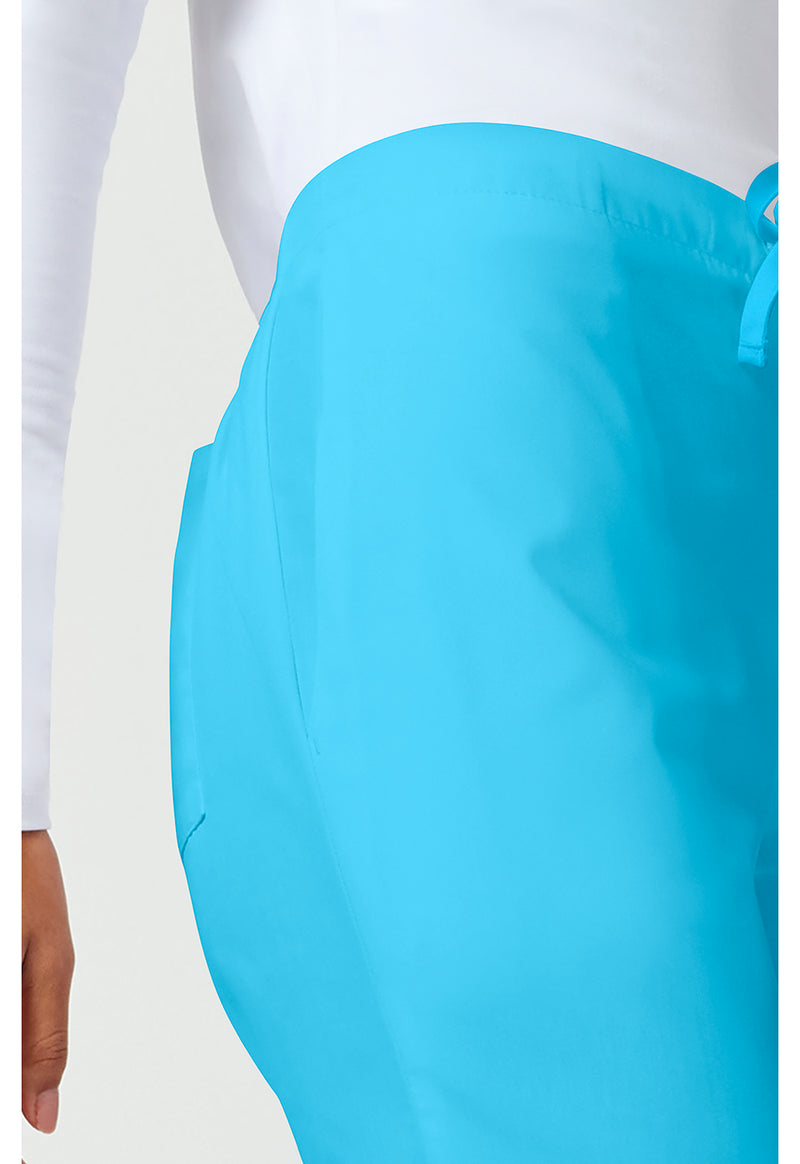 Turquoise - Women's Natural Rise Flare Leg Drawstring Scrub Pants – Regular (View 3)