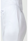 White - Women's Natural Rise Flare Leg Drawstring Scrub Pants – Regular (View 4)