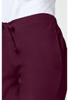 Wine - Women's Natural Rise Flare Leg Drawstring Scrub Pants – Regular (View 4)