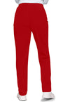 Red - Women's Natural Rise Tapered Pull-On Cargo Scrub Pants – Tall (Back)
