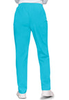 Turquoise - Women's Natural Rise Tapered Pull-On Cargo Scrub Pants – Tall (Back)