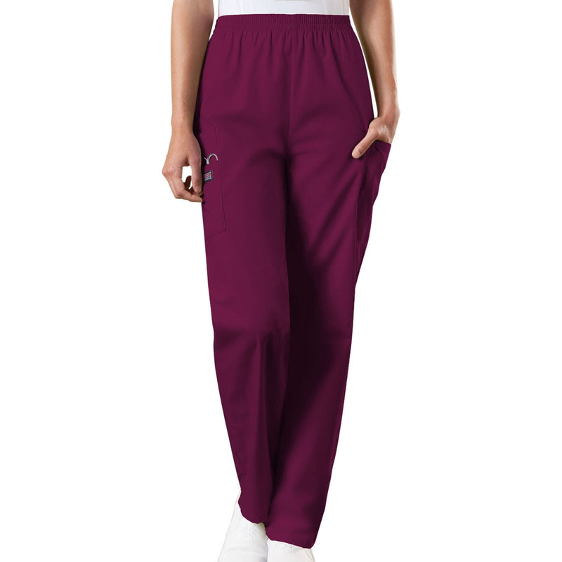 wine - Natural Rise Tapered Pull-On Cargo Pant