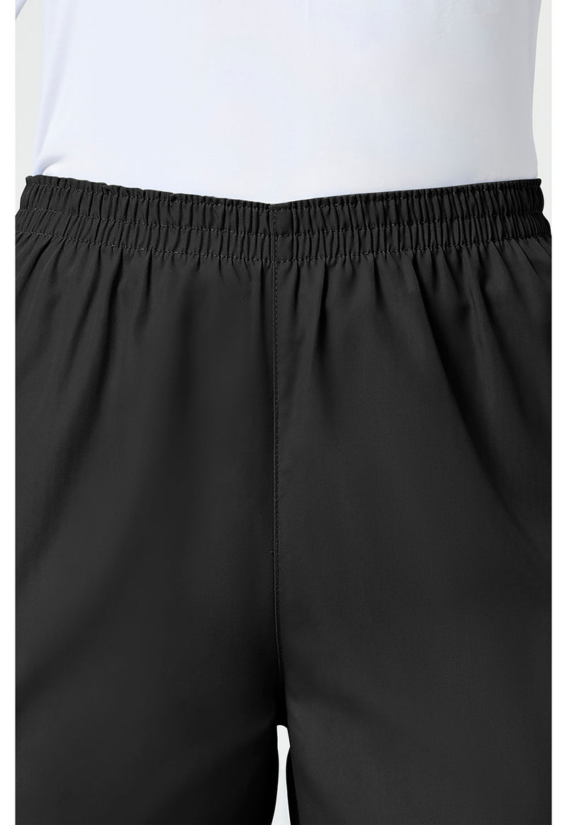 Black - Women's Natural Rise Tapered Pull-On Cargo Scrub Pants – Regular (View 2)