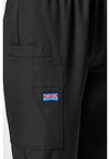 Black - Women's Natural Rise Tapered Pull-On Cargo Scrub Pants – Regular (View 3)