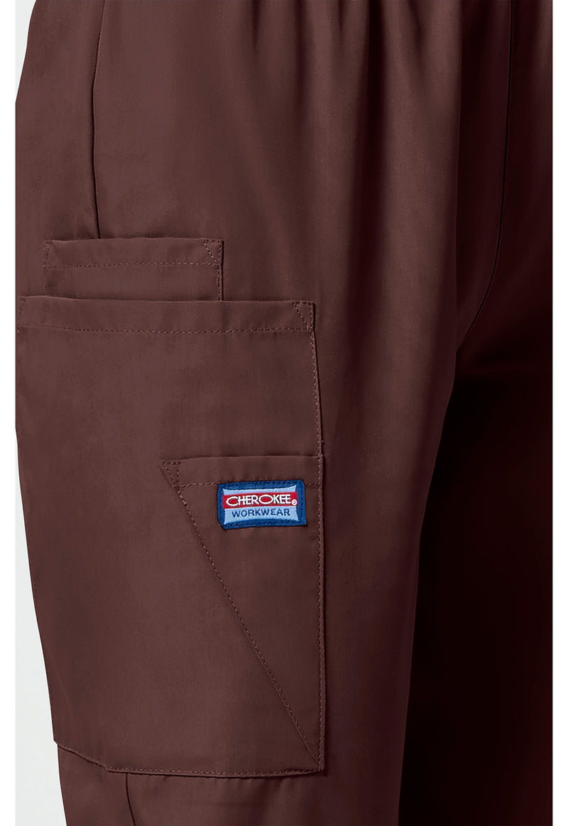Chocolate - Women's Natural Rise Tapered Pull-On Cargo Scrub Pants – Regular (View 3)