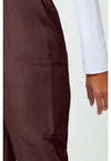 Chocolate - Women's Natural Rise Tapered Pull-On Cargo Scrub Pants – Regular (View 4)