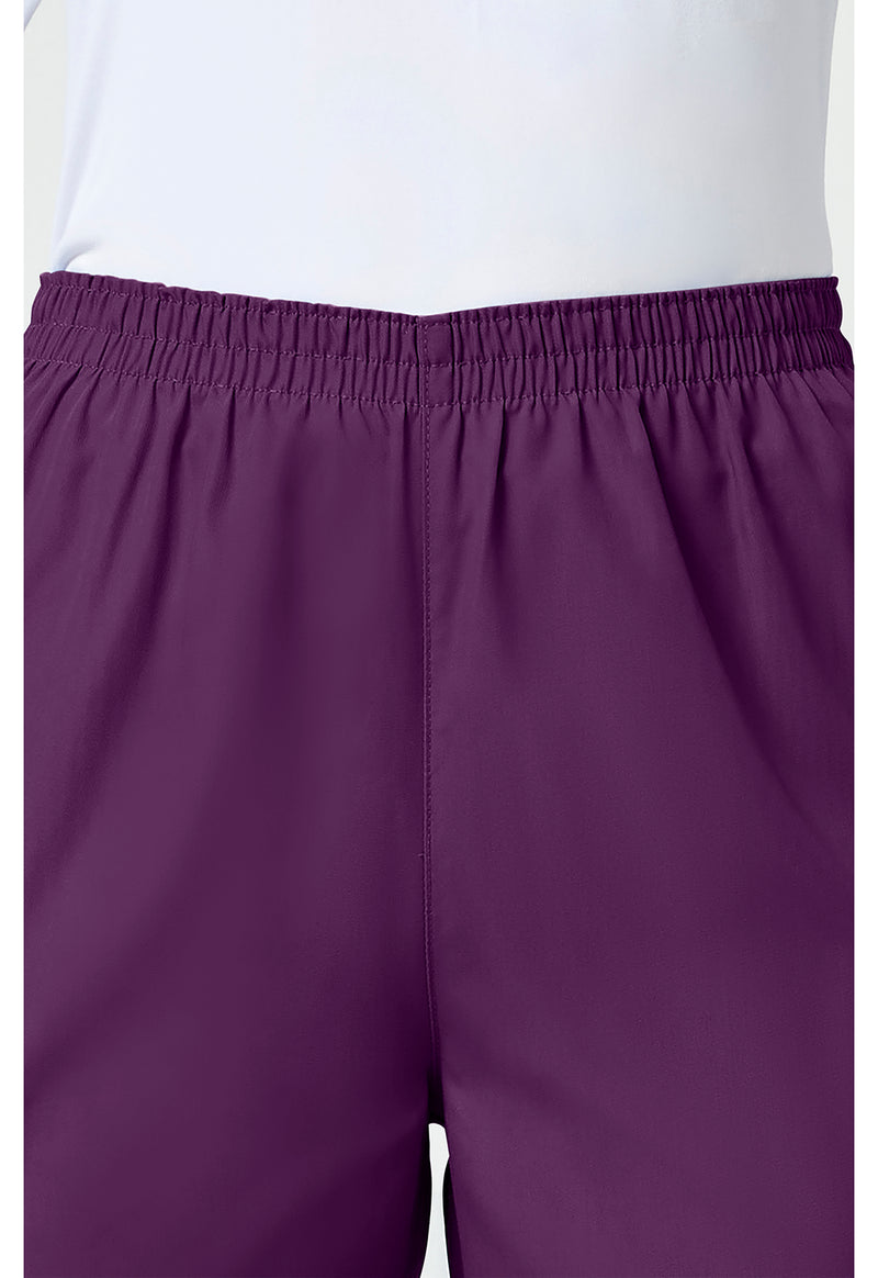Eggplant - Women's Natural Rise Tapered Pull-On Cargo Scrub Pants – Regular (View 2)