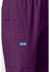 Eggplant - Women's Natural Rise Tapered Pull-On Cargo Scrub Pants – Regular (View 3)