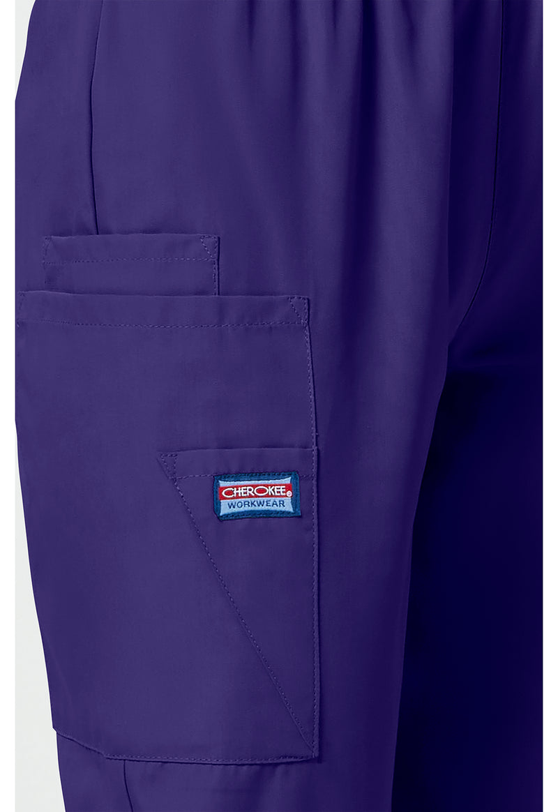 Grape - Women's Natural Rise Tapered Pull-On Cargo Scrub Pants – Regular (View 3)