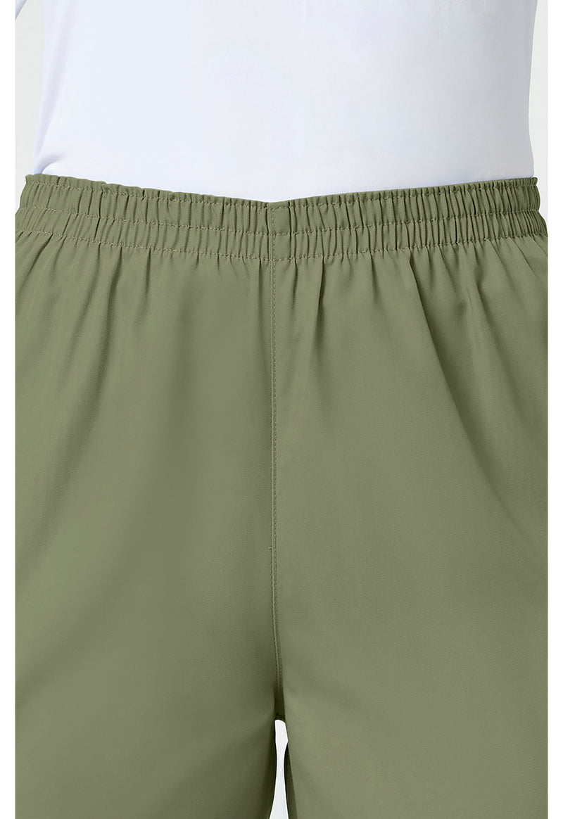 Olive - Women's Natural Rise Tapered Pull-On Cargo Scrub Pants – Regular (View 2)
