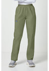 Olive - Women's Natural Rise Tapered Pull-On Cargo Scrub Pants