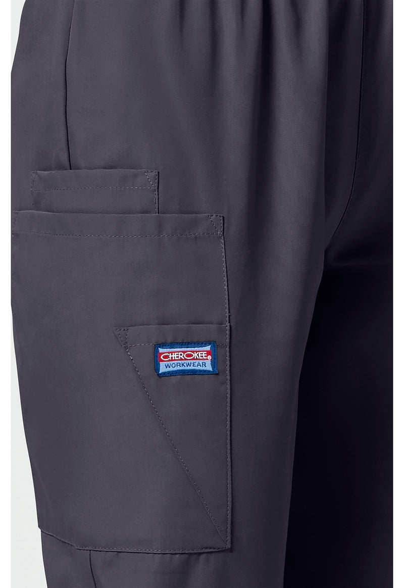 Pewter - Women's Natural Rise Tapered Pull-On Cargo Scrub Pants – Regular (View 3)