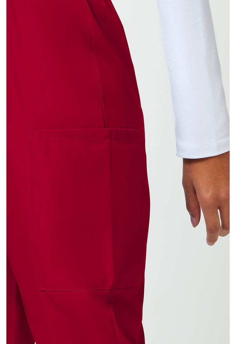 Red - Women's Natural Rise Tapered Pull-On Cargo Scrub Pants – Regular (View 4)