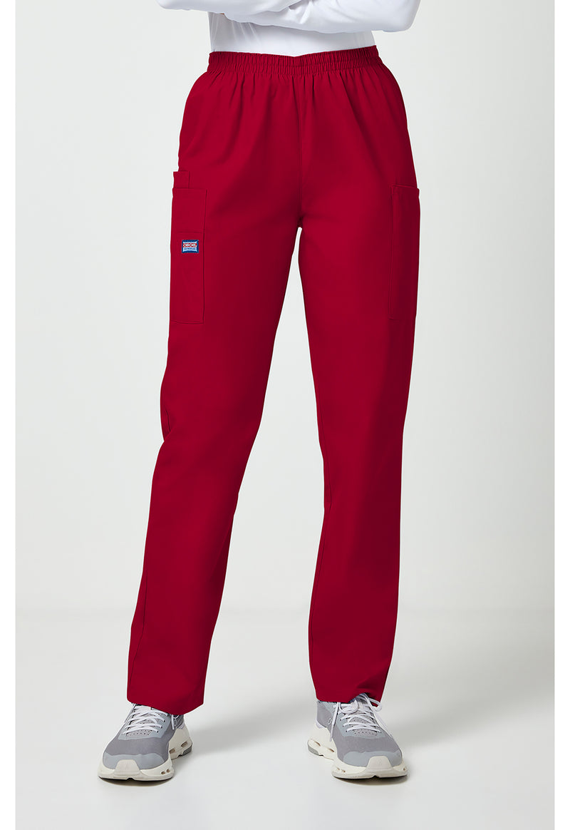 Red - Cherokee WW Originals Women Scrub Pants - Front View