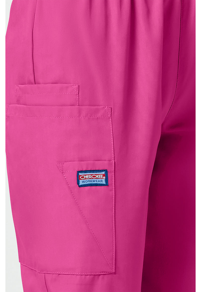 Shocking Pink - Women's Natural Rise Tapered Pull-On Cargo Scrub Pants – Regular (View 3)
