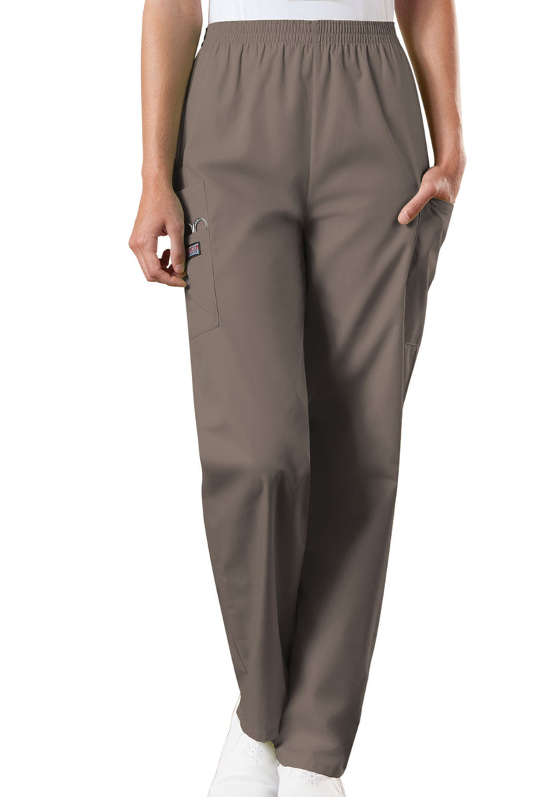 Taupe - Cherokee WW Originals Women Scrub Pants - Front View