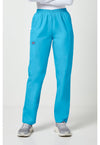 Turquoise - Women's Natural Rise Tapered Pull-On Cargo Scrub Pants