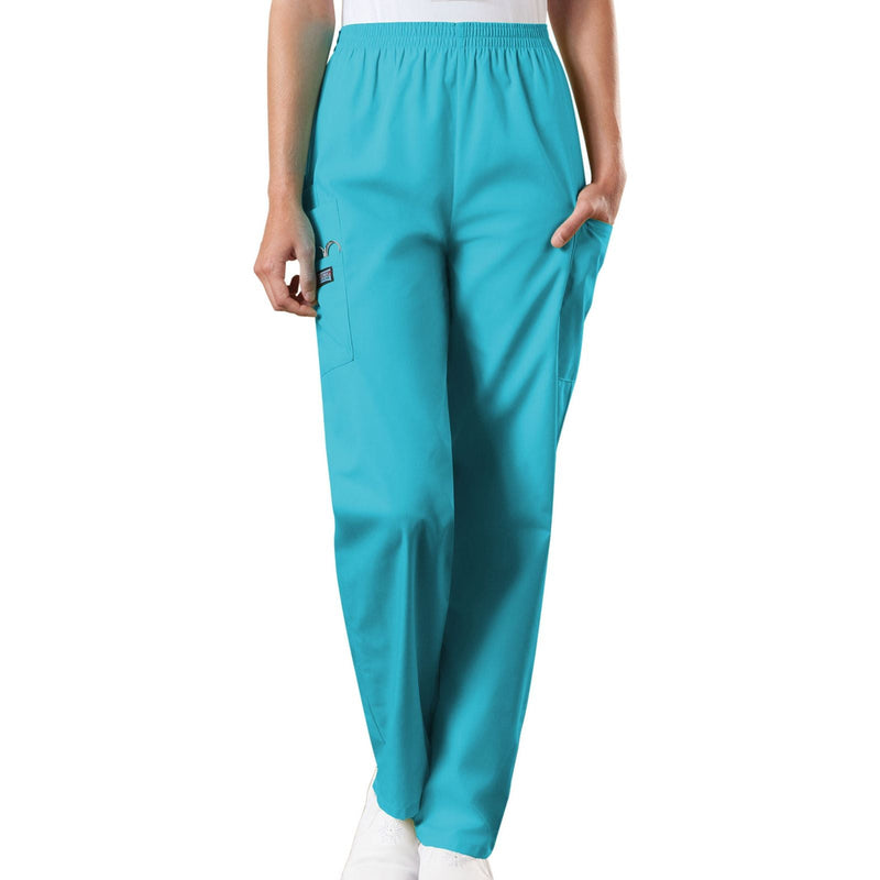 turquoise - Natural Rise Tapered Pull-On Cargo Pant
