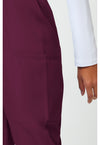 Wine - Women's Natural Rise Tapered Pull-On Cargo Scrub Pants – Regular (View 4)
