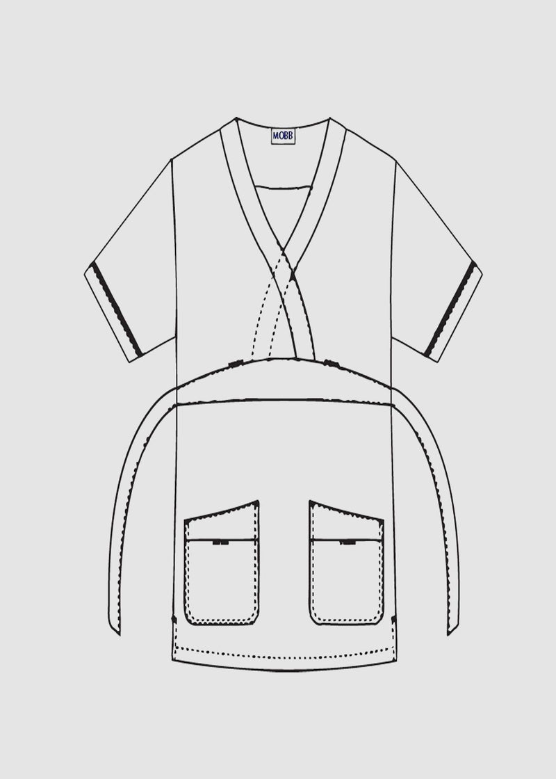 MOBB Empire Tie Back Scrub Top 420T