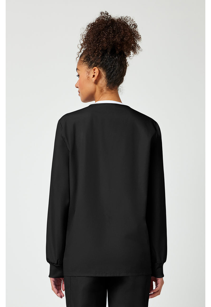 Black - Cherokee WW Originals Women Scrub Jacket - Back View
