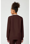 Chocolate - Cherokee WW Originals Women Scrub Jacket - Back View