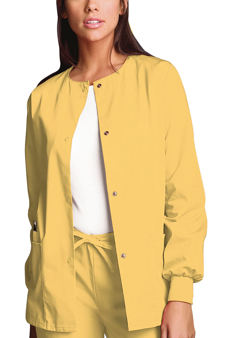 Dandelion - Cherokee WW Originals Women Scrub Jacket - Front View