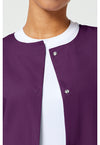 Eggplant - Women's Snap Front Warm-Up Scrub Jacket (View 2)