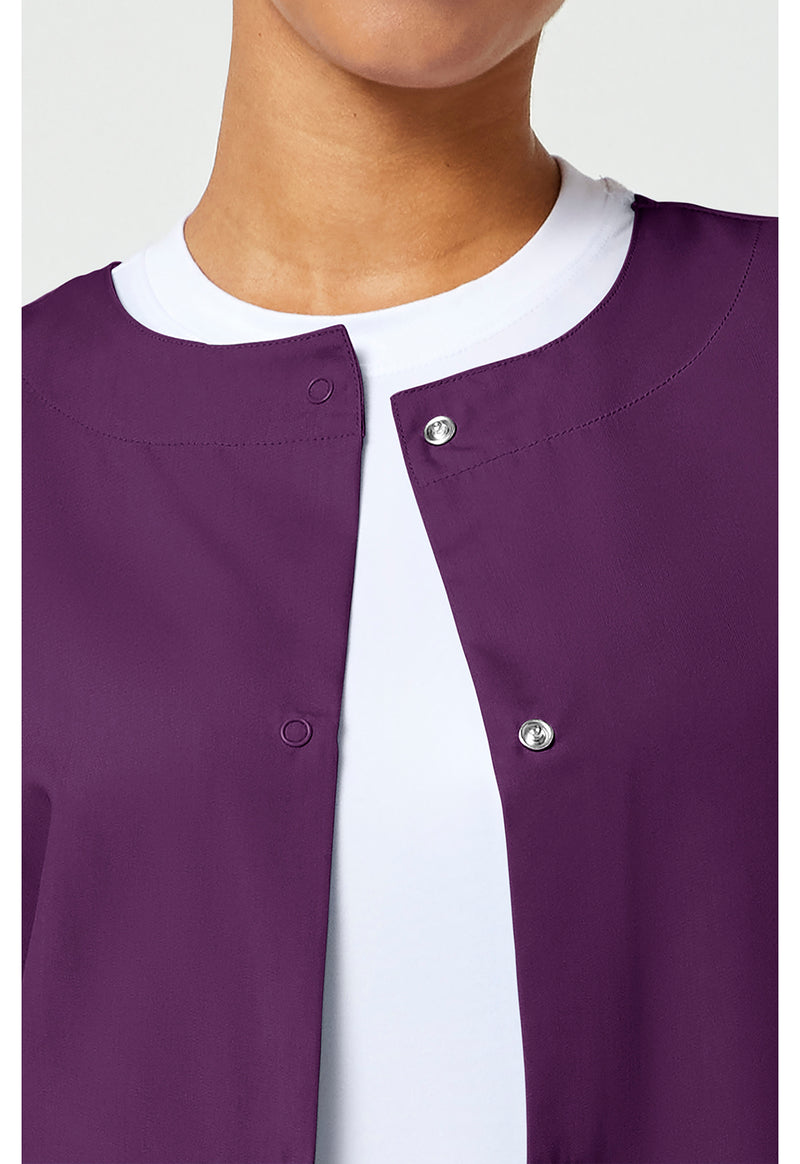 Eggplant - Women's Snap Front Warm-Up Scrub Jacket (View 2)