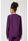 Eggplant - Cherokee WW Originals Women Scrub Jacket - Back View